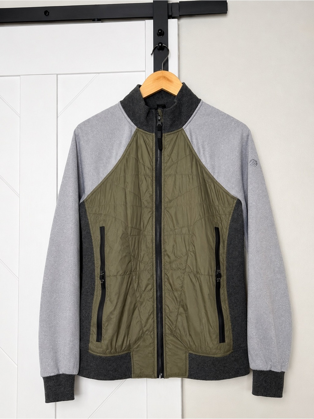 MPG Mixed Media Quilted Active Jacket Women’s Small Olive